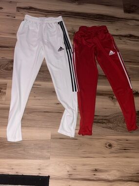 adidas Jogger Pants - White & Red